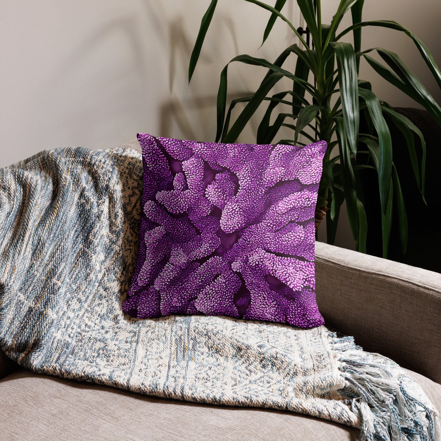 Purple Staghorn Pillow