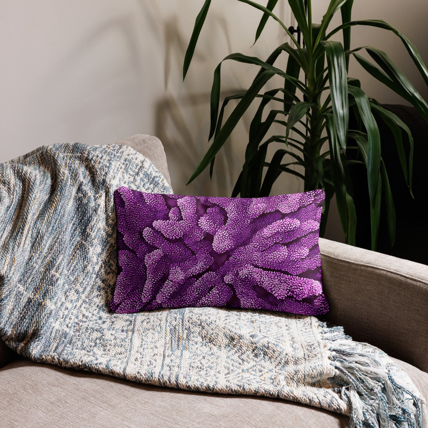 Purple Staghorn Pillow