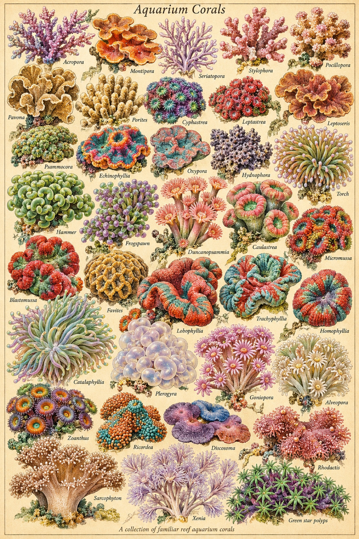 Aquarium Corals Poster, full plate