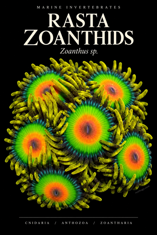 Rasta Zoanthids — Zoanthus sp., original plate artwork