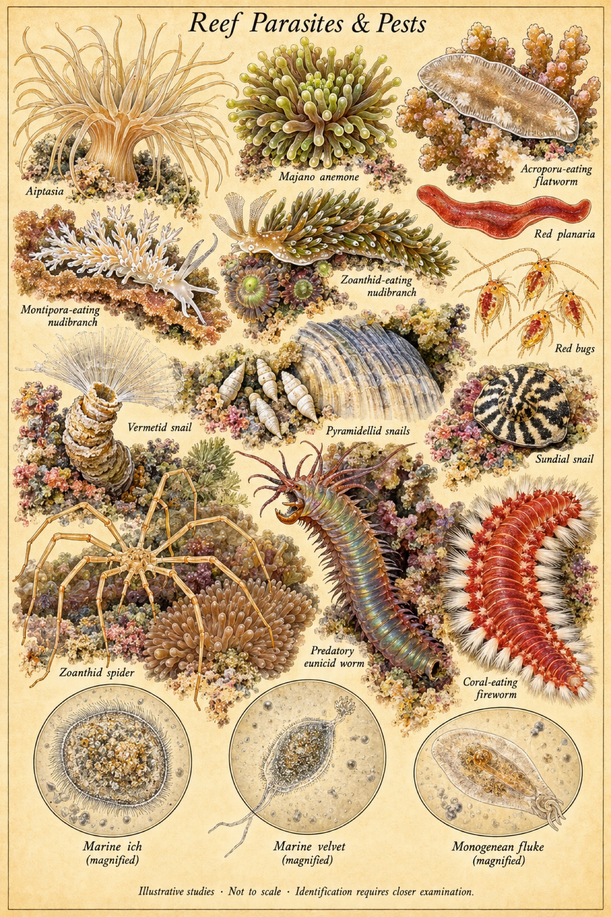 Reef Parasites & Pests Poster, full plate