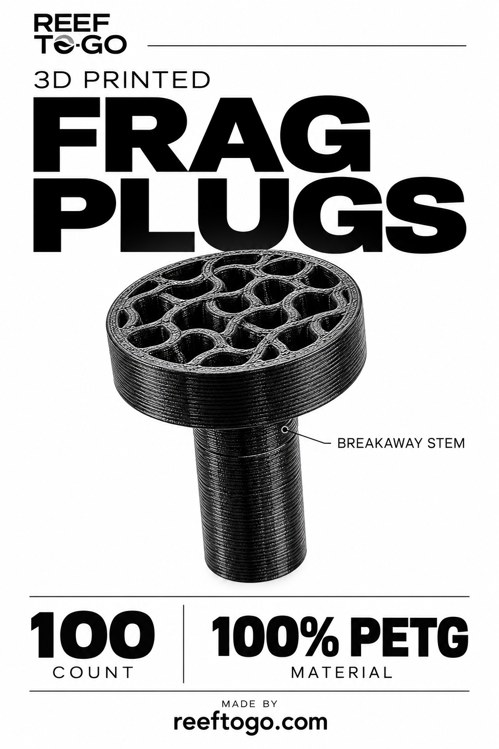 RTG 3D Printed Frag Plugs 100 Count