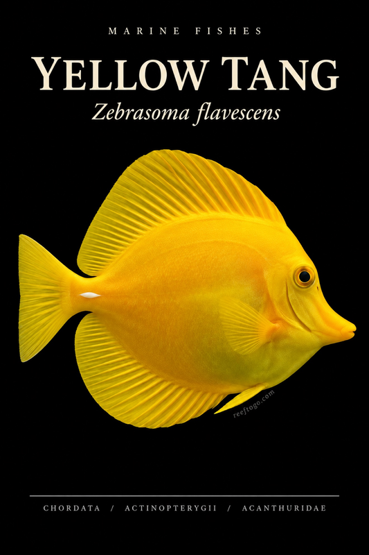 Yellow Tang — Zebrasoma flavescens, original plate artwork